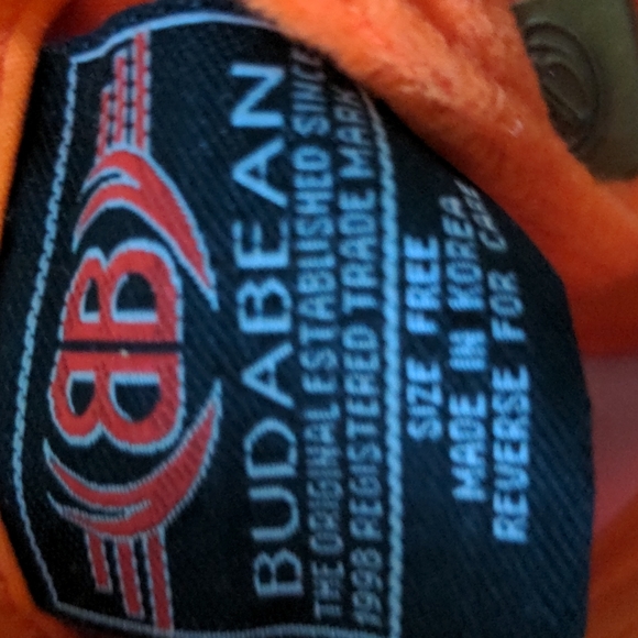 Buda Bean Orange Plush Size Free Hat Made in Korea - Picture 5 of 6